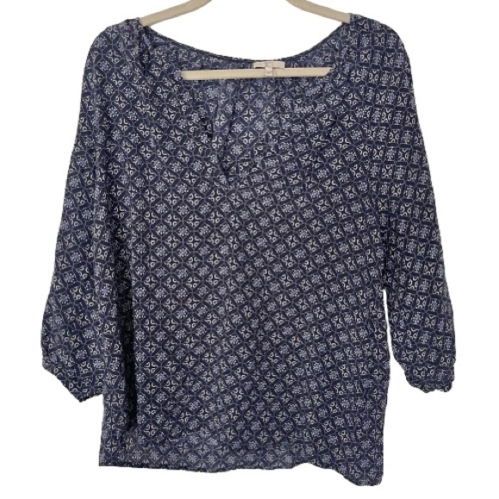 Joie Print V Neck Blouse